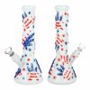 Shop Patriot Leaf Glow In The Dark Glass Water Pipe - 10" / 14mm F in australian