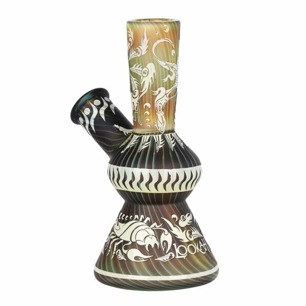 Shop Sacred Arthropod Black Etched Glass Water Pipe - 5.75" / 14mm F in australian