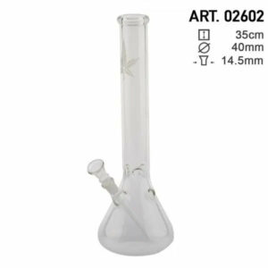 Shop Hemp Leaf Beaker Glass Water Pipe 14" in australian