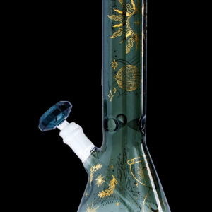 Shop Famous Design- Astral Power Beaker Water Pipe -Transparent Black-12in in australian
