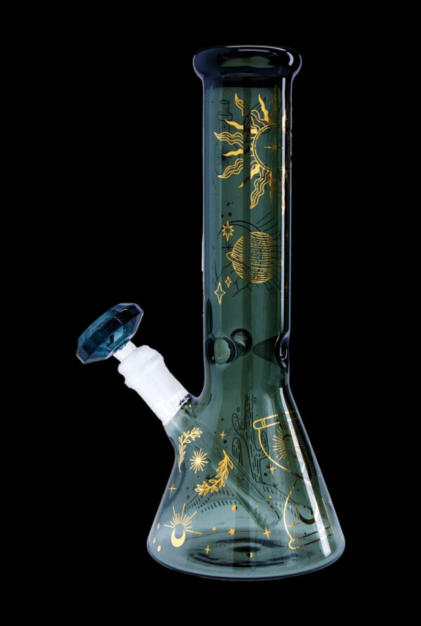 Shop Famous Design- Astral Power Beaker Water Pipe -Transparent Black-12in in australian