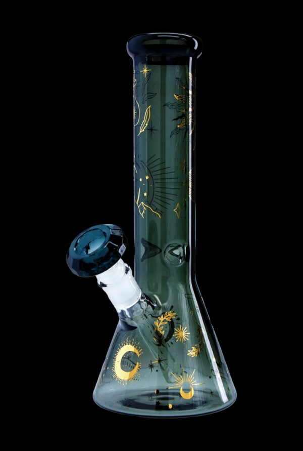 Shop Famous Design- Astral Power Beaker Water Pipe -Transparent Black-12in in australian