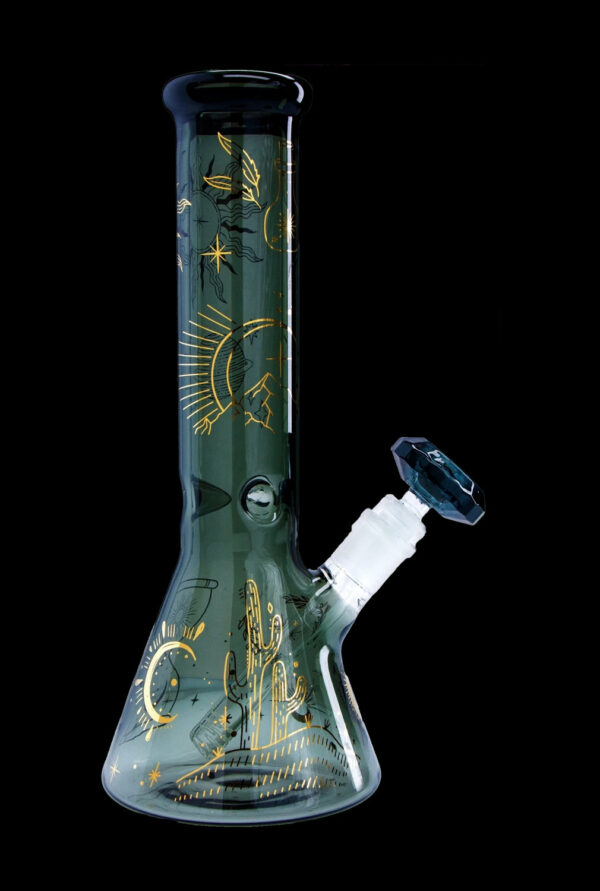 Shop Famous Design- Astral Power Beaker Water Pipe -Transparent Black-12in in australian
