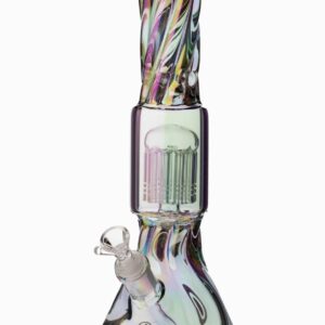 Shop 14 Inch Iridescent Spiral Arm Perc Glass Water Pipe in australian