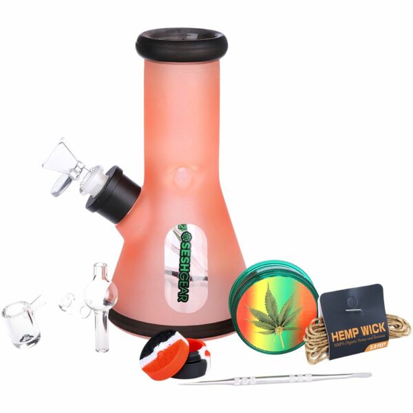 Shop SeshGear Glass Beaker Water Pipe Smokers' Kit | 8" | 14mm F in australian
