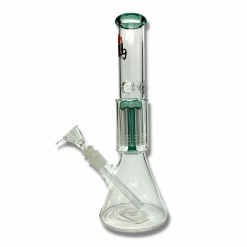 Shop 420 Cartel Beaker Bong with Tree perc 30cm Green in australian