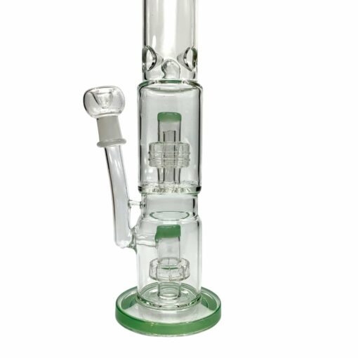 Shop 420 Cartel Missile Glass Bong Double Perc 35cm Green in australian