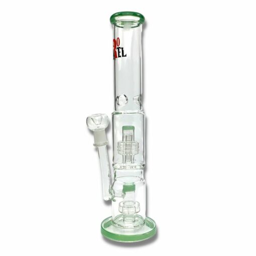Shop 420 Cartel Missile Glass Bong Double Perc 35cm Green in australian