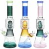 Shop Nekhbet And Friend Etched Beaker Glass Water Pipe - 15" / 14mm F / Colors Vary in australian
