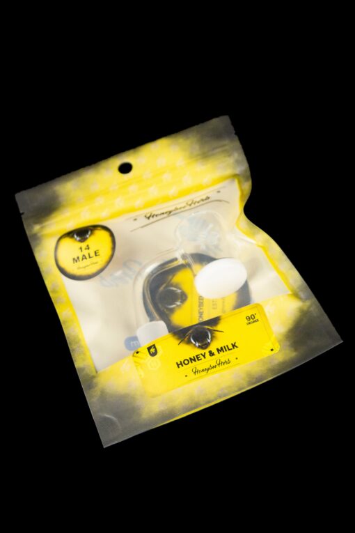 Shop Honeybee Herb 90 Degree Honey & Milk Quartz Banger - Yellow Line in australian