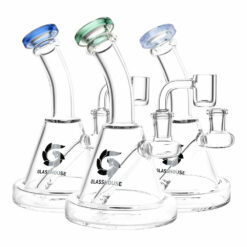 Shop Glass House Bent Neck Glass Dab Rig - 6.75" / 14mm F / Colors Vary in australian