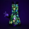 Shop Phantasmagoric Glow In Dark Beaker Glass Water Pipe - 8" / 14mm F / Designs Vary in australian