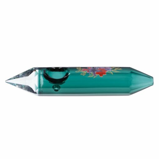 Shop Famous Design Floral Lush Crystal Hand Pipe - 5in in australian