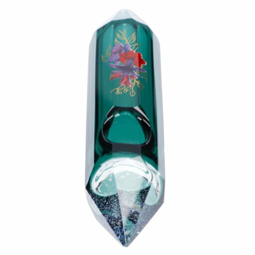 Shop Famous Design Floral Lush Crystal Hand Pipe - 5in in australian