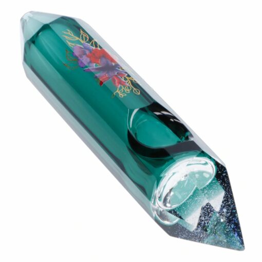 Shop Famous Design Floral Lush Crystal Hand Pipe - 5in in australian