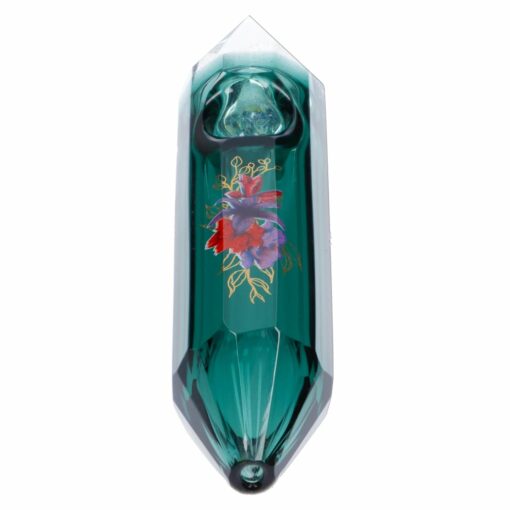 Shop Famous Design Floral Lush Crystal Hand Pipe - 5in in australian