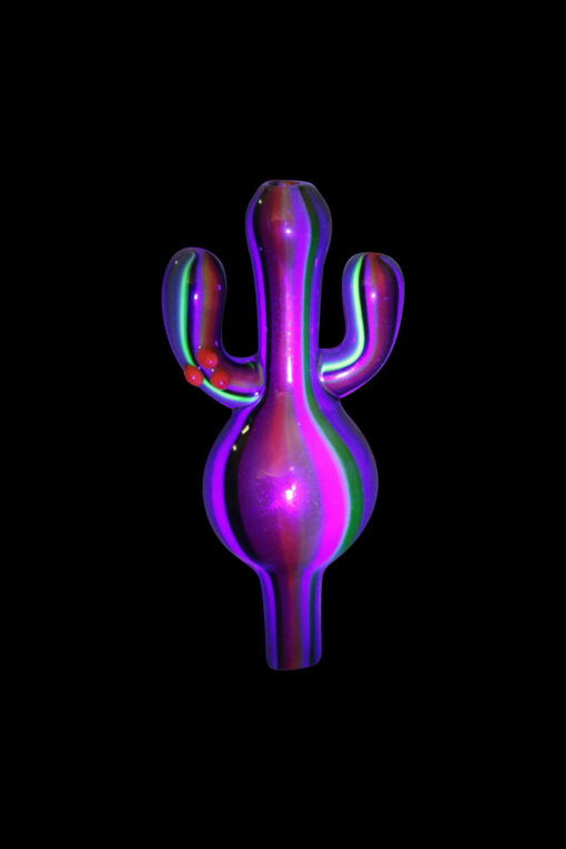 Shop Psychedelic Cactus UV Glow Bubble Carb Cap in australian
