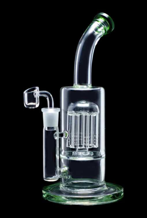 Shop Smoke Cartel Bent Neck w/ Matrix Perc & Color Accents Water Pipe - 8 in. in australian