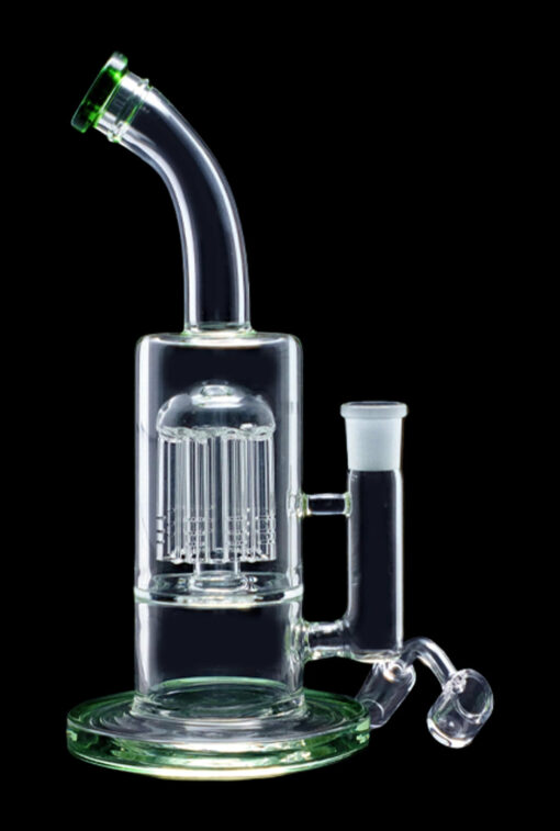 Shop Smoke Cartel Bent Neck w/ Matrix Perc & Color Accents Water Pipe - 8 in. in australian