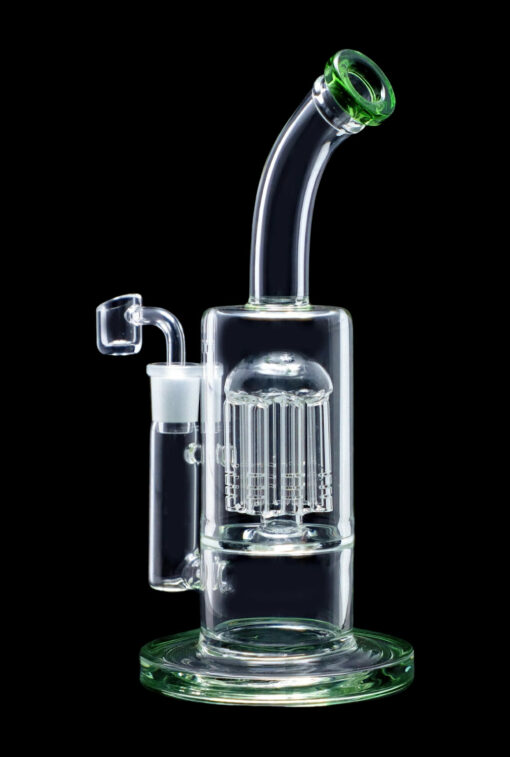 Shop Smoke Cartel Bent Neck w/ Matrix Perc & Color Accents Water Pipe - 8 in. in australian