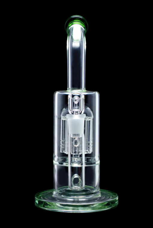 Shop Smoke Cartel Bent Neck w/ Matrix Perc & Color Accents Water Pipe - 8 in. in australian