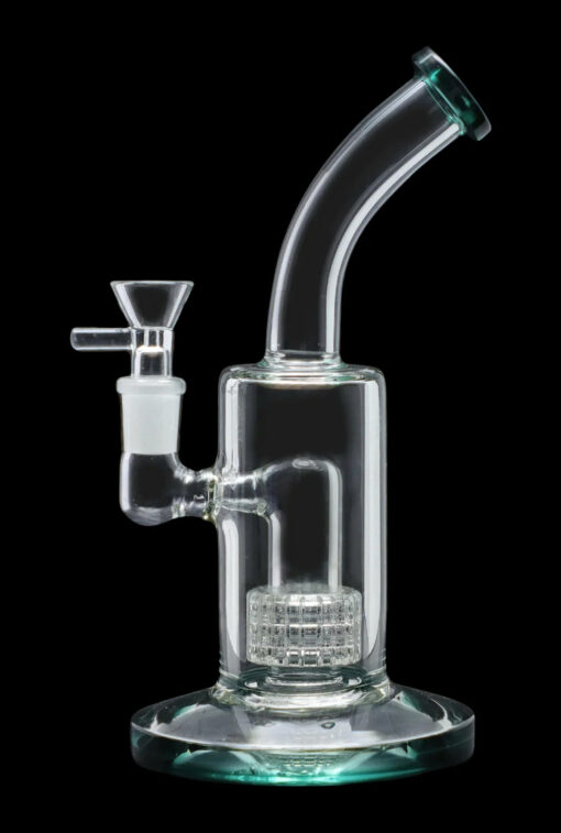 Shop Smoke Cartel Bent Neck w/ Matrix Perc & Color Accents Water Pipe - 8 in. in australian