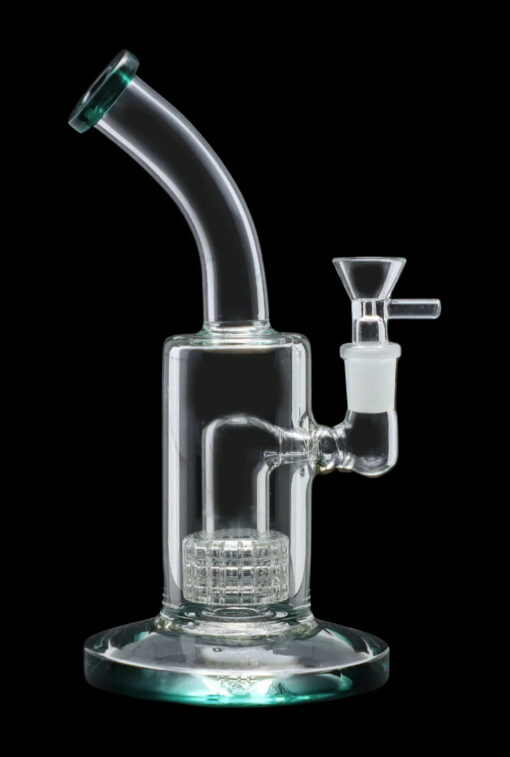 Shop Smoke Cartel Bent Neck w/ Matrix Perc & Color Accents Water Pipe - 8 in. in australian