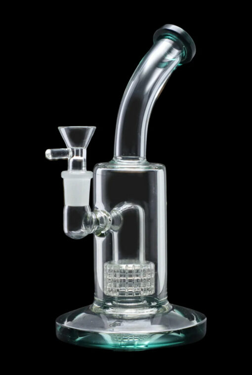 Shop Smoke Cartel Bent Neck w/ Matrix Perc & Color Accents Water Pipe - 8 in. in australian