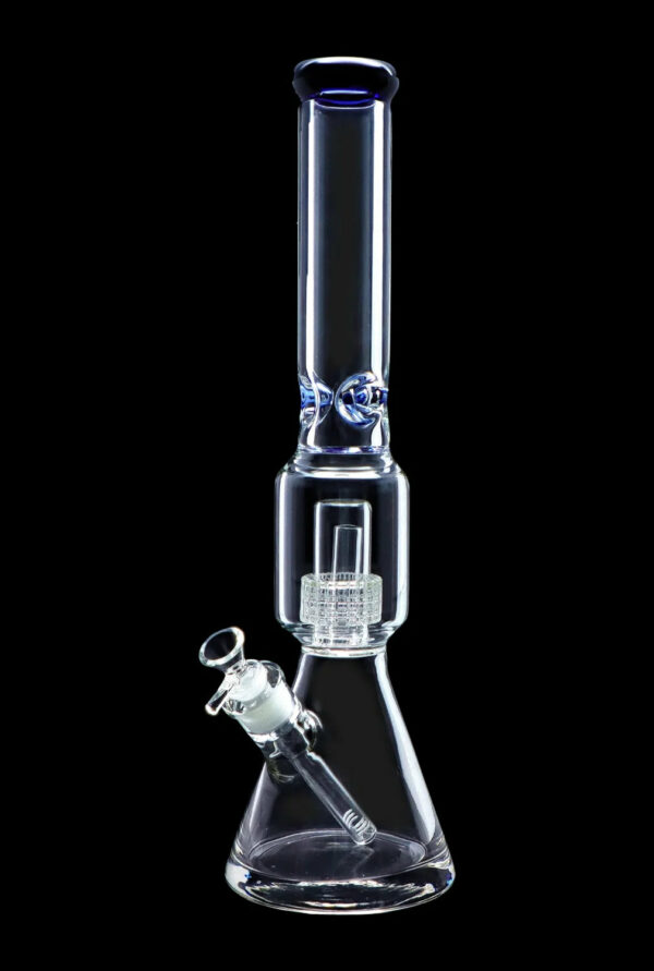 Shop Beaker w/ Perc & Color Mouthpiece - Blue - 16 in. in australian
