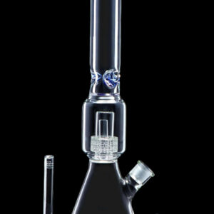 Shop Beaker w/ Perc & Color Mouthpiece - Blue - 16 in. in australian
