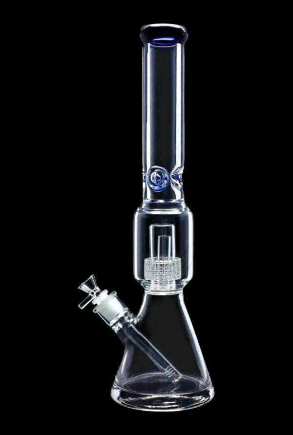 Shop Beaker w/ Perc & Color Mouthpiece - Blue - 16 in. in australian