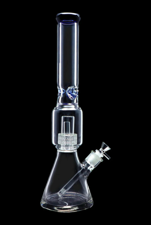 Shop Beaker w/ Perc & Color Mouthpiece - Blue - 16 in. in australian