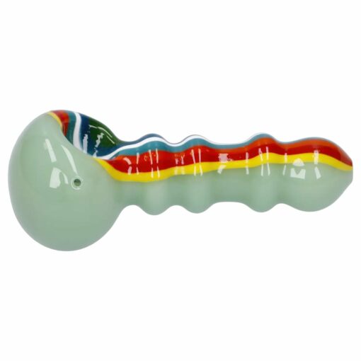 Shop Slime Rasta Rainbow Spoon Pipe - 4.5 in in australian