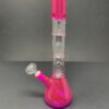Shop 14" Neon Pink Triple Percolator Bong in australian