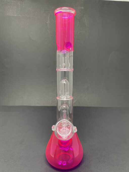 Shop 14" Neon Pink Triple Percolator Bong in australian