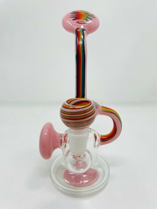 Shop 7" Pink Rainbow Recycler Bong in australian