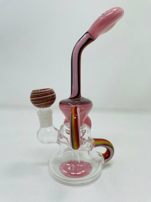 Shop 7" Pink Rainbow Recycler Bong in australian