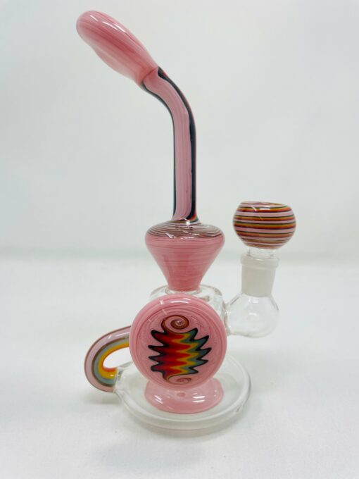 Shop 7" Pink Rainbow Recycler Bong in australian