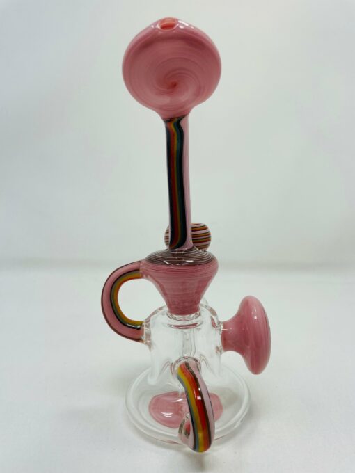 Shop 7" Pink Rainbow Recycler Bong in australian