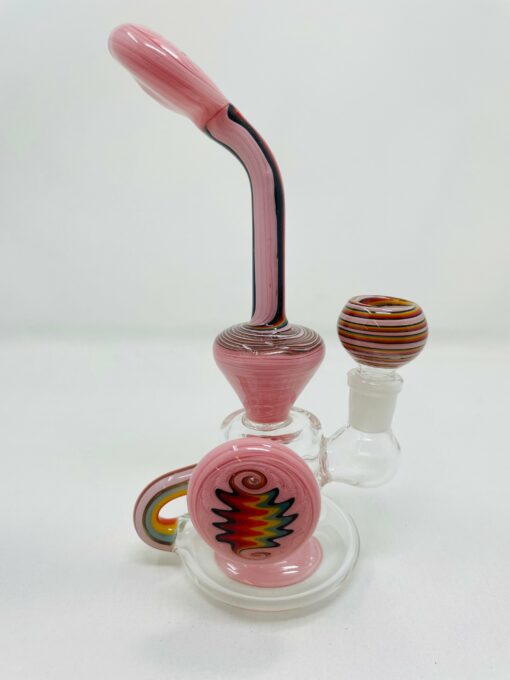 Shop 7" Pink Rainbow Recycler Bong in australian
