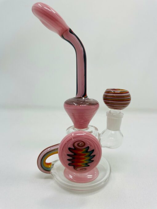Shop 7" Pink Rainbow Recycler Bong in australian