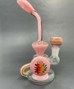 Shop 7" Pink Rainbow Recycler Bong in australian
