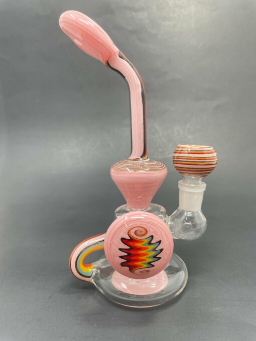Shop 7" Pink Rainbow Recycler Bong in australian