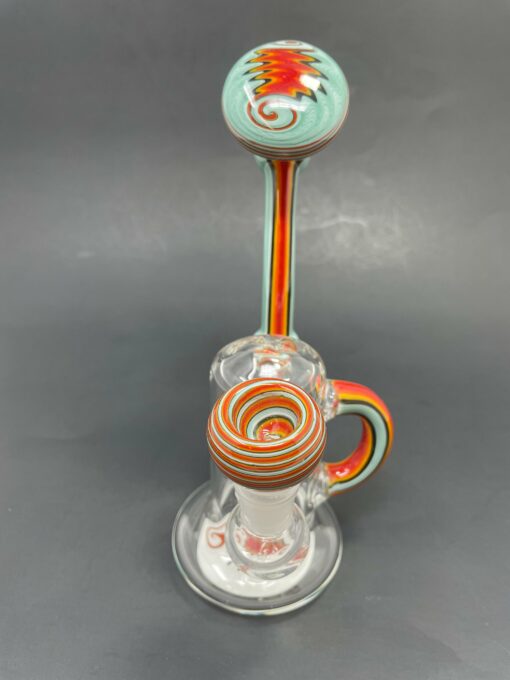 Shop 7" Aqua Round Recycler Bong in australian