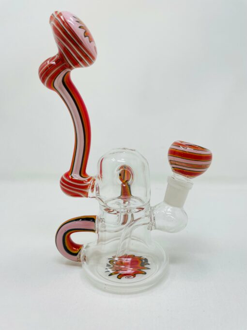 Shop 7" Pink Round Recycler Bong in australian