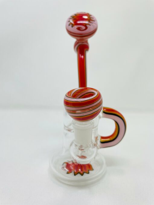 Shop 7" Pink Round Recycler Bong in australian