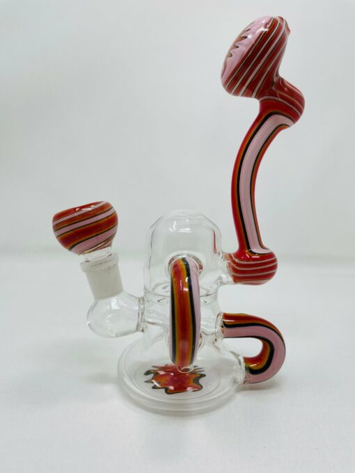 Shop 7" Pink Round Recycler Bong in australian