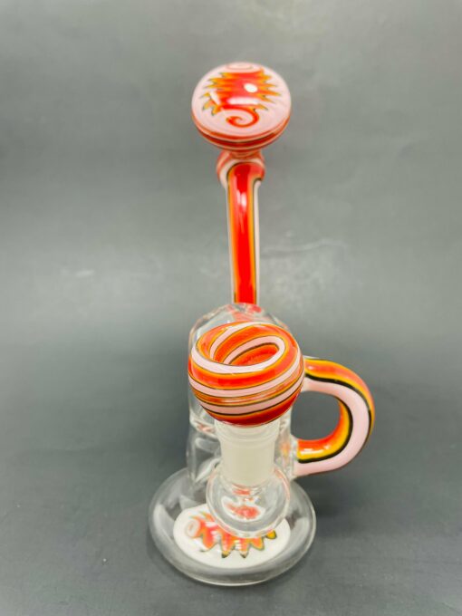 Shop 7" Pink Round Recycler Bong in australian