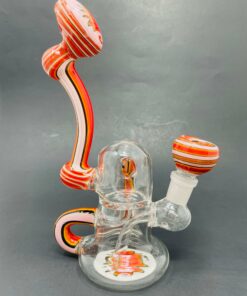 Shop 7" Pink Round Recycler Bong in australian