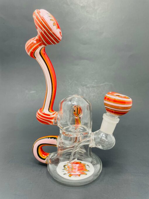 Shop 7" Pink Round Recycler Bong in australian